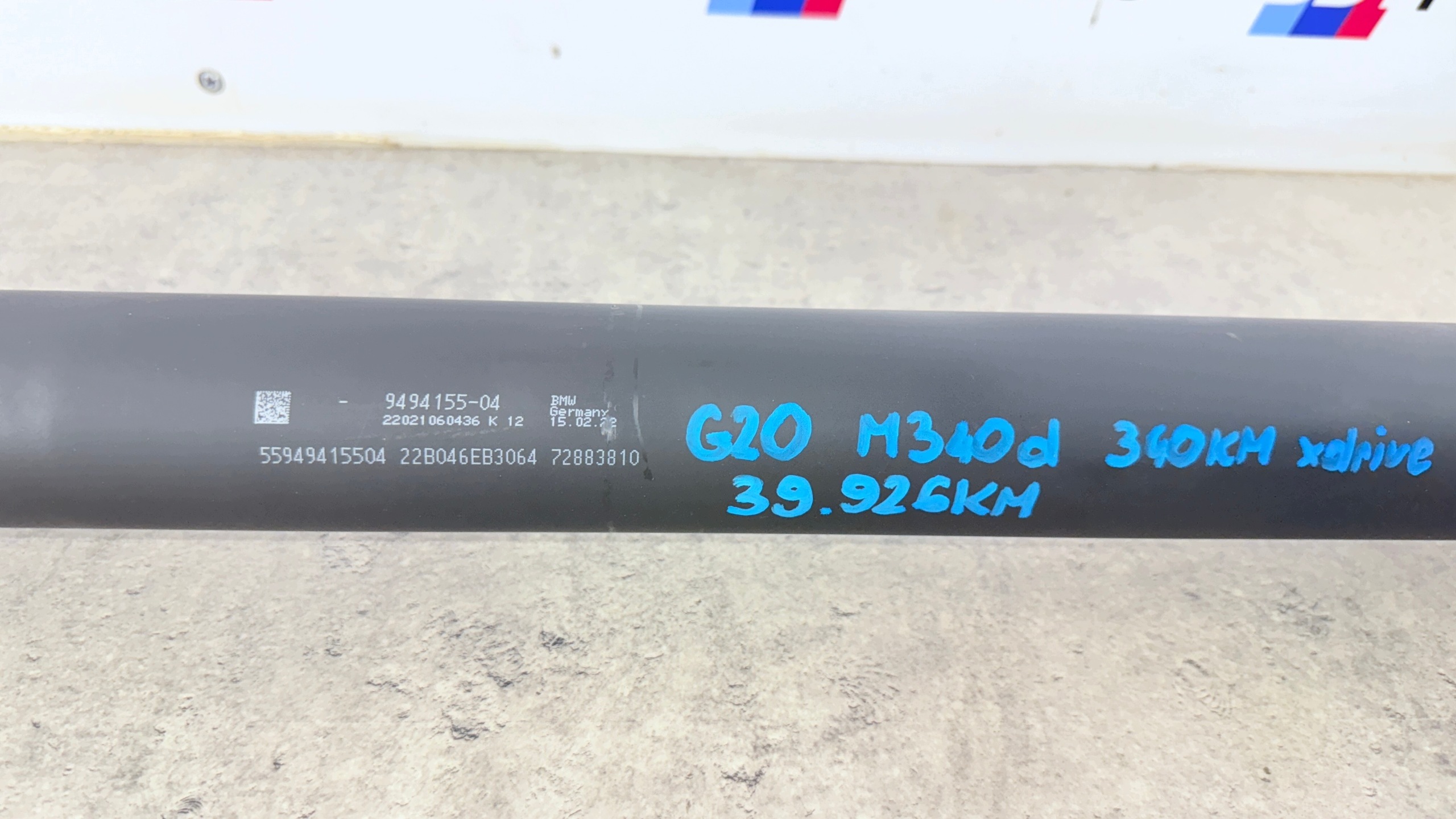 BMW G21 G20 cardan front front M440D M340D B57 XDRIVE 9494155