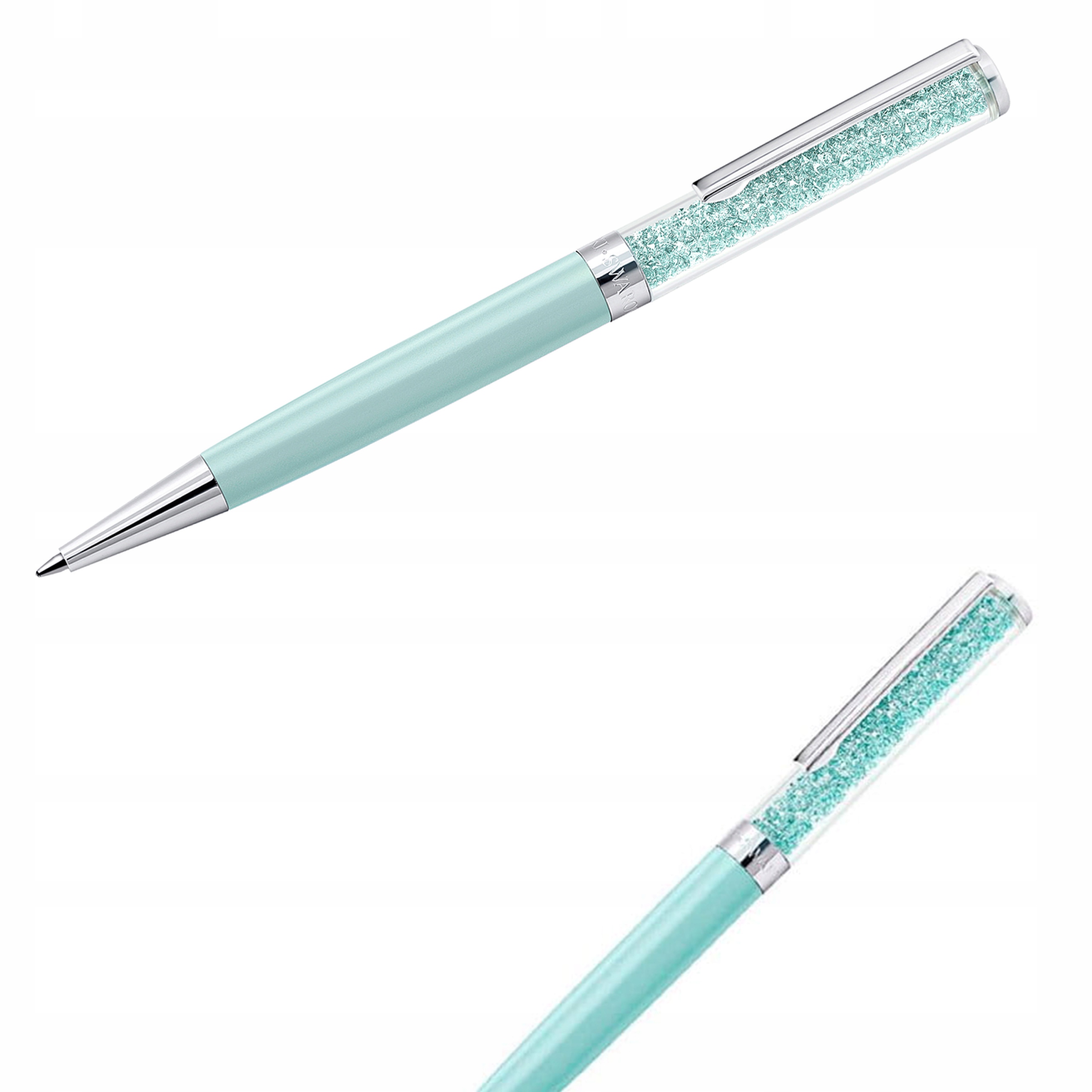 Długopis Swarovski Crystalline Kolor jasna zieleń Kryształki Chrom Logo