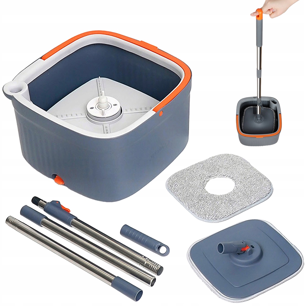 Levně Rotační Mop Se Ždímačem A Dávkovačem Nástavce Mikrovlákno Kbelík Sada