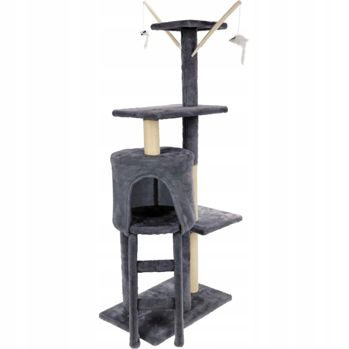 Levně Vysoké Škrabadlo Pro Kočky Pelíšek Domeček Věž Strom 45X30X110 CM