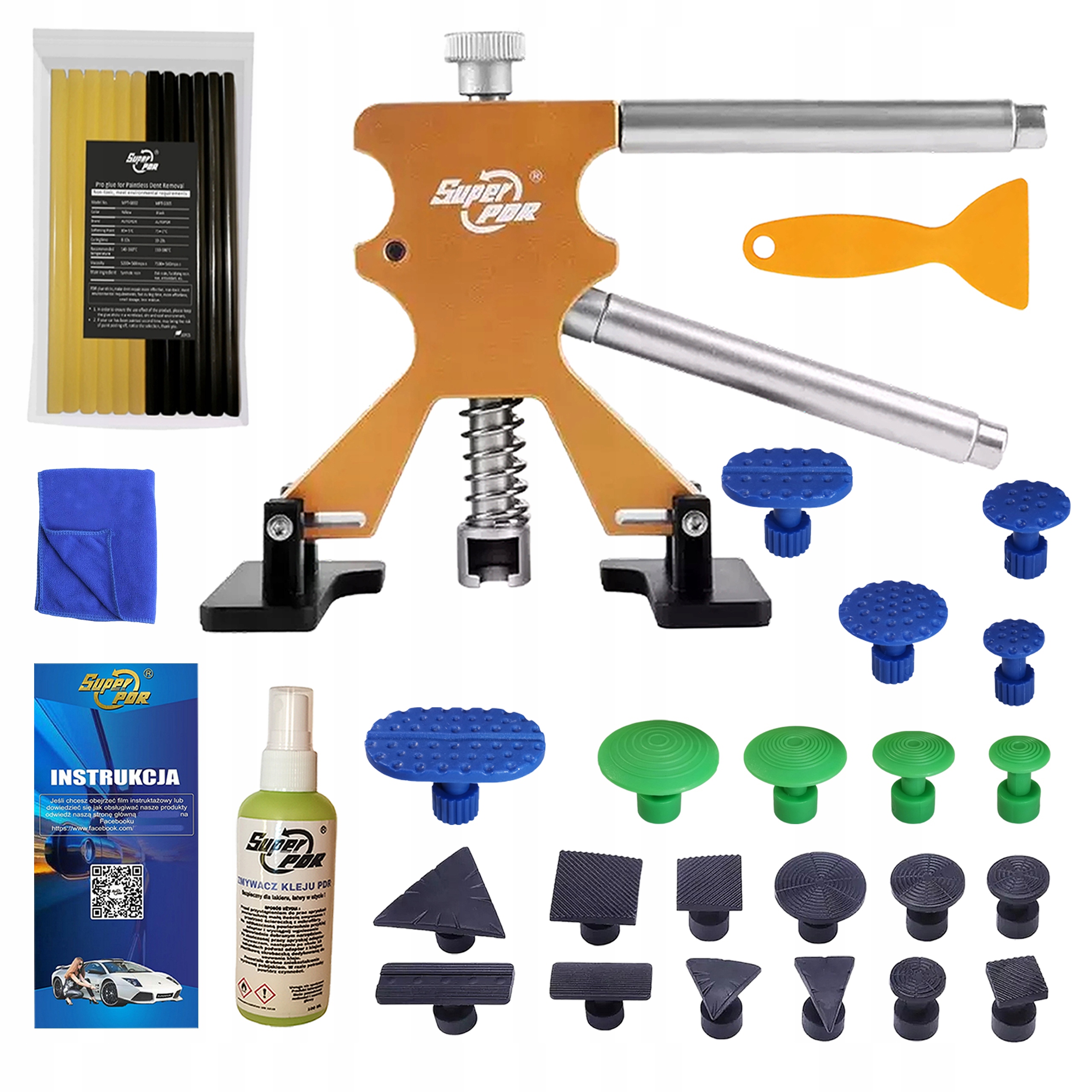 Sada na odstraňování promáčklin aut Vytahování promáčklin Puller pdr kovový