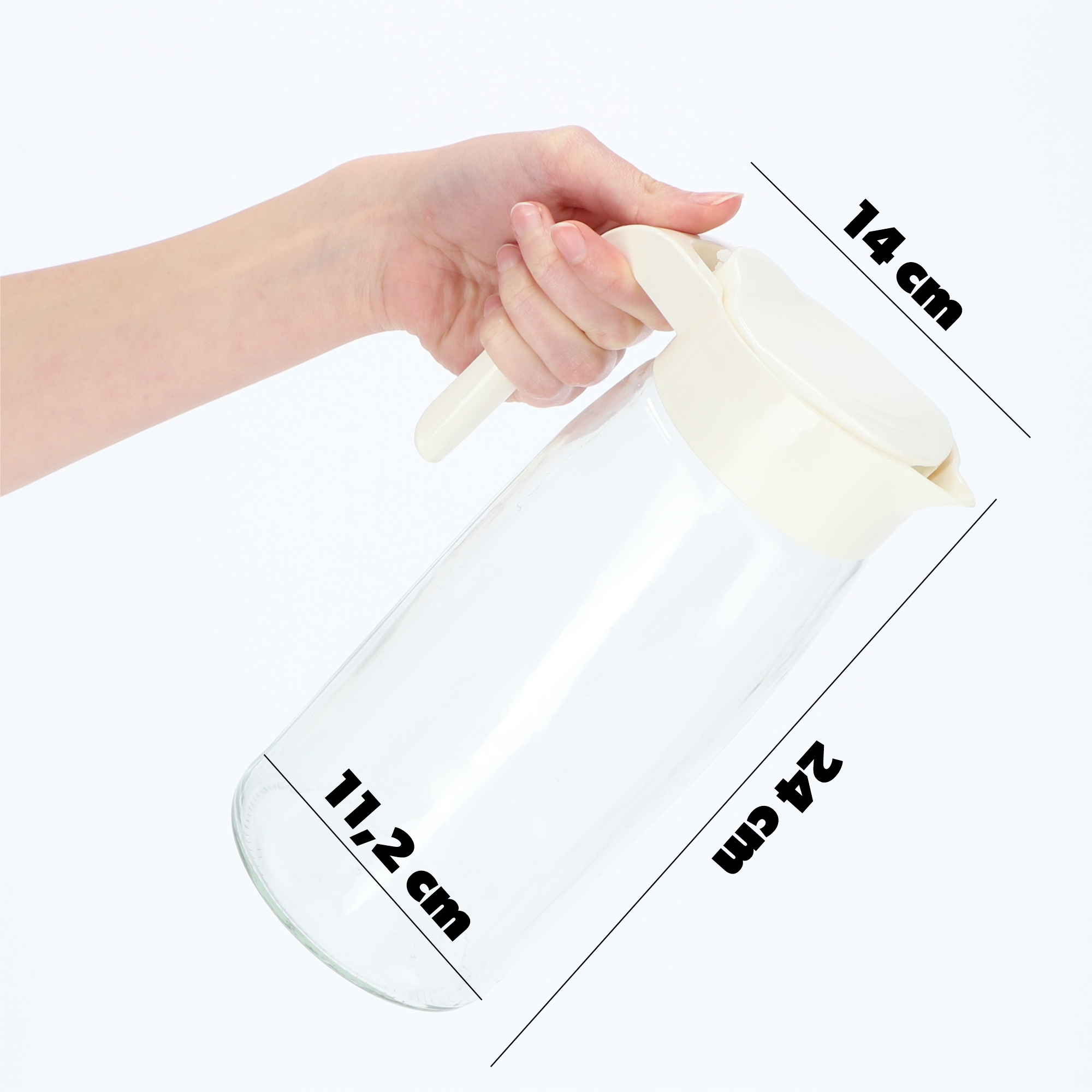 SZKLANY DZBANEK Z POKRYWKĄ NA WODĘ SOK NAPÓJ 1,45L Marka Kadax