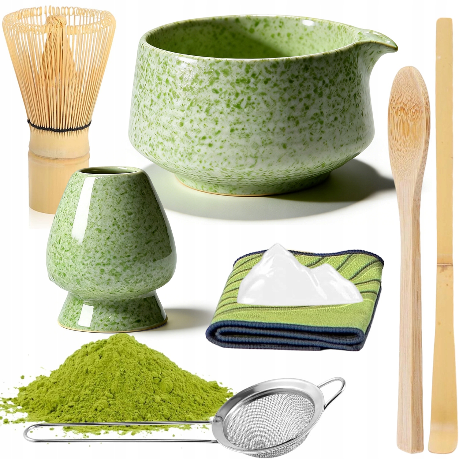 Levně Matcha Sada Na Čaj S Bambusovou Metlou Z Bambusu 8 Ks