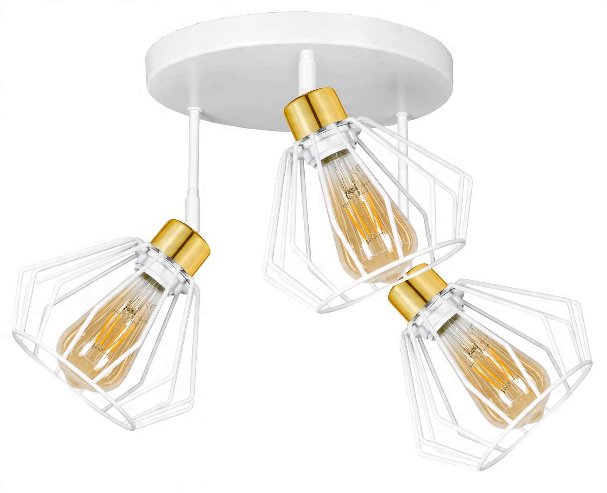 

Lampa Wisząca Sufitowa Żyrandol Złota Brylant Led