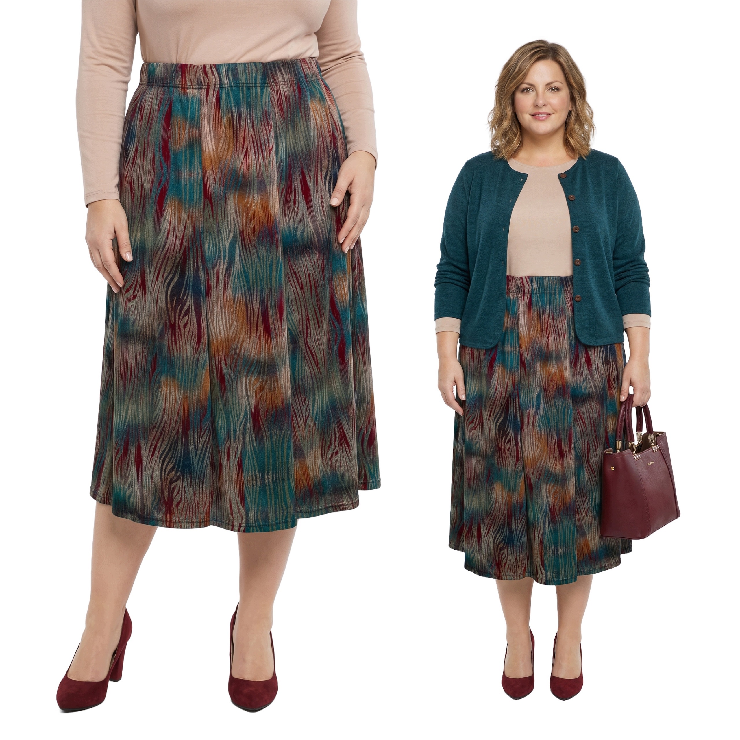 Sukně s barevnými vzory plus size velikost 56/58