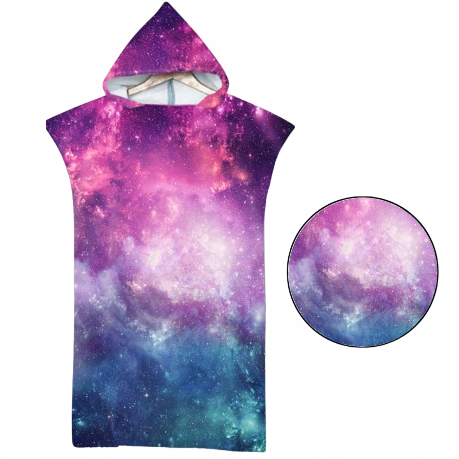 Rychleschnoucí surfovací ručník na pláž Pončo do bazénu s kapucí