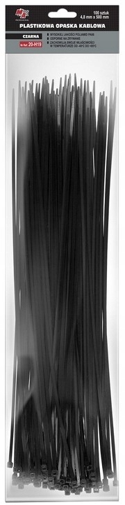 

Opaska Zaciskowa Czarna 4,8MM x 500 100szt. trytka