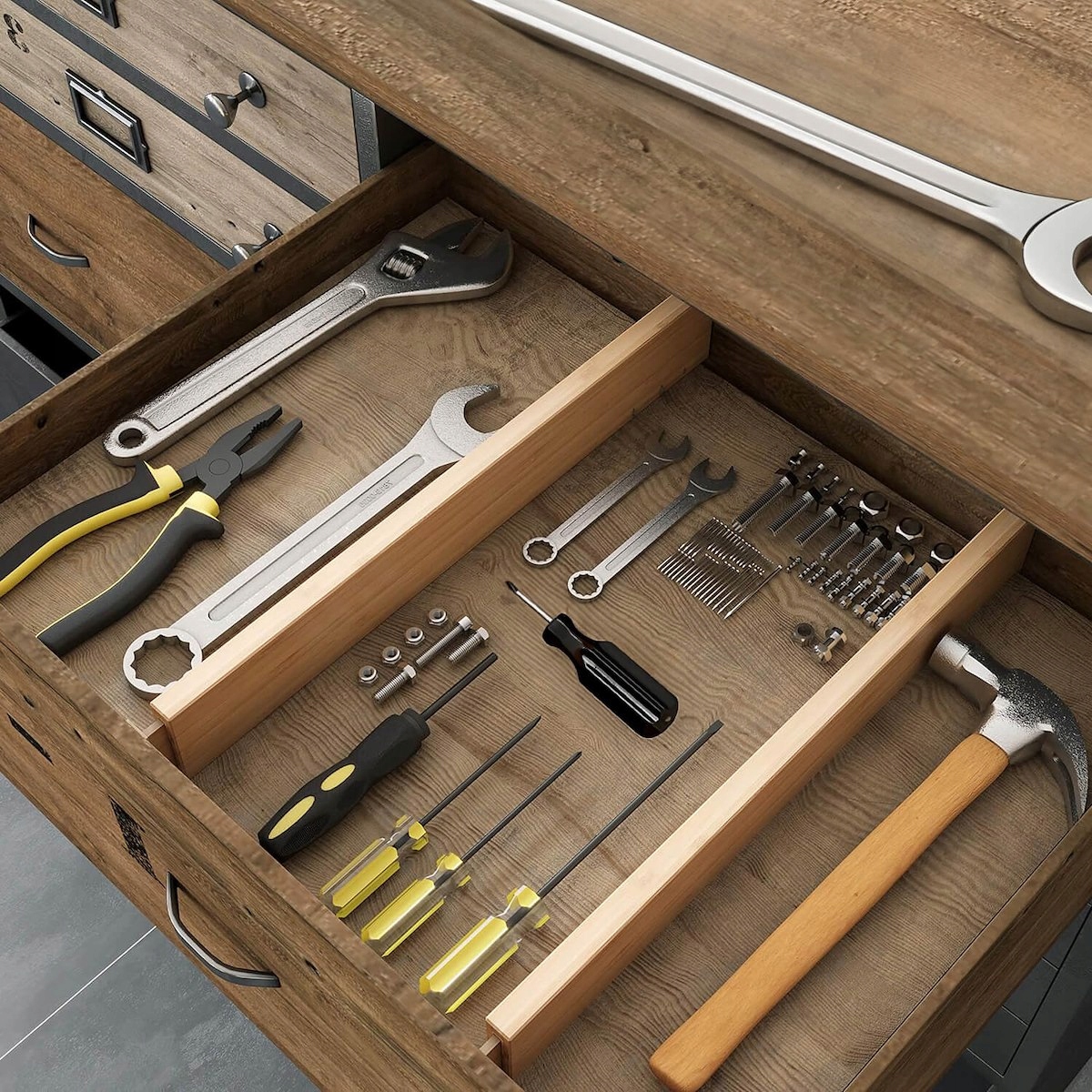 4x ORGANIZER DO SZUFLADY SZUFLAD PRZEGRÓDKA SEPARATOR PRZEGRODY BAMBUSOWE Marka Springos