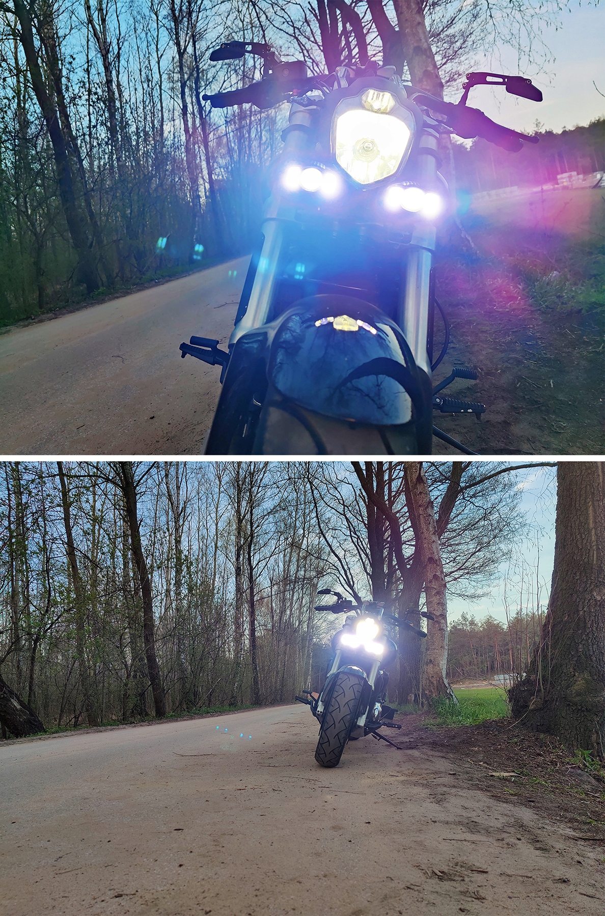 2x HALOGEN MOTOCYKLOWY LAMPA REFLEKTOR LED MOTOR Producent inny