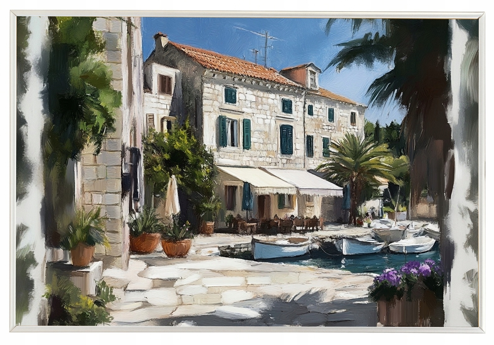 Plakát Rámeček Aluminium Krajina Chorvatsko Hvar Městečko Marina Léto 60x40