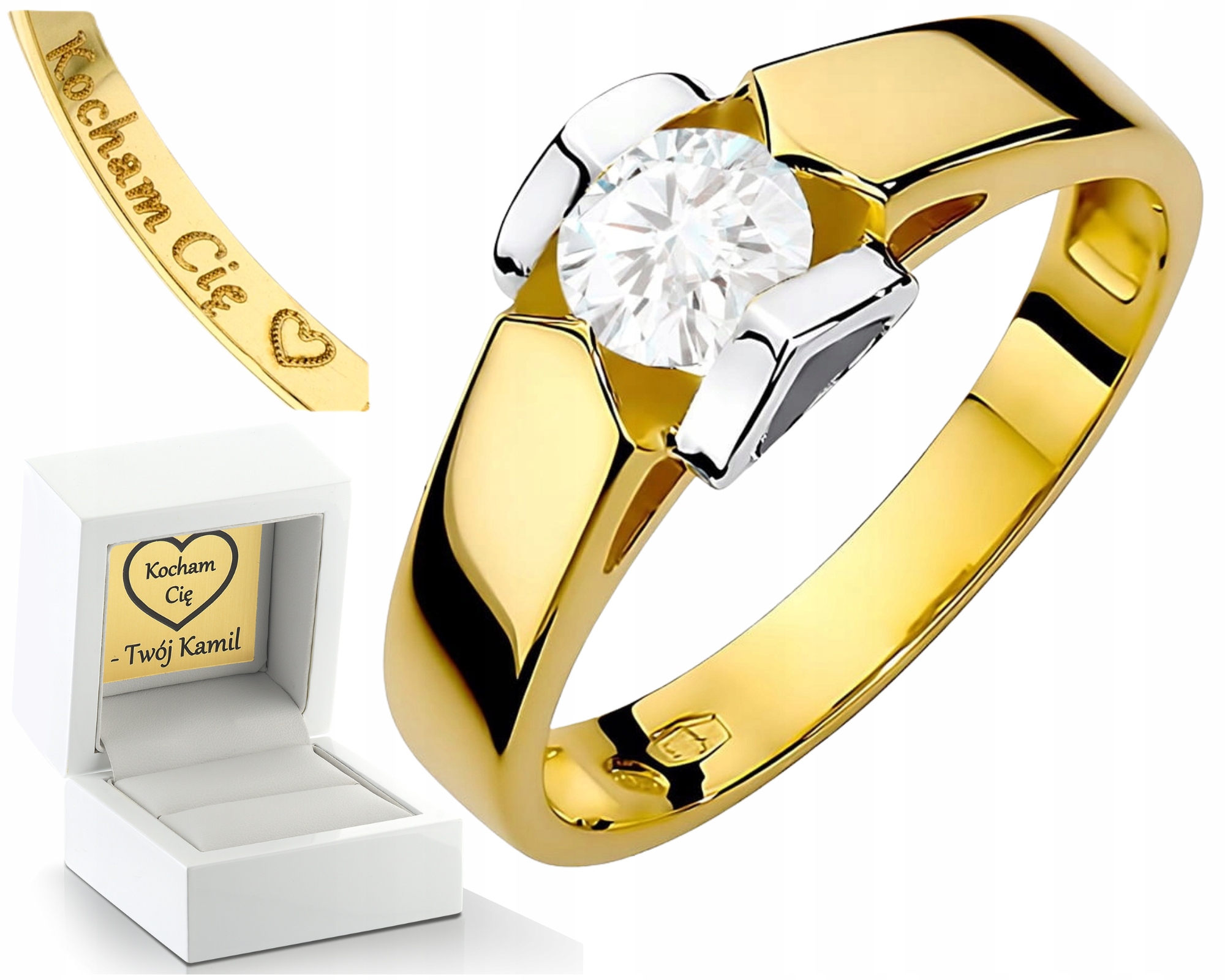 Zlatý Prstýnek Laboratorní Briliant Zásnubní 585 Srdce