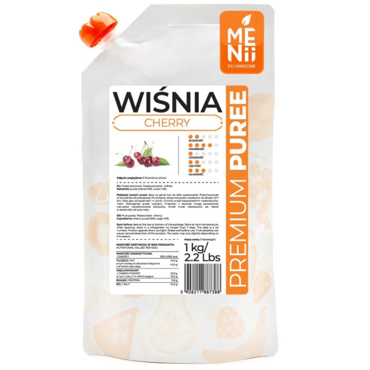 Puree Premium Wiśnia 1kg MENII