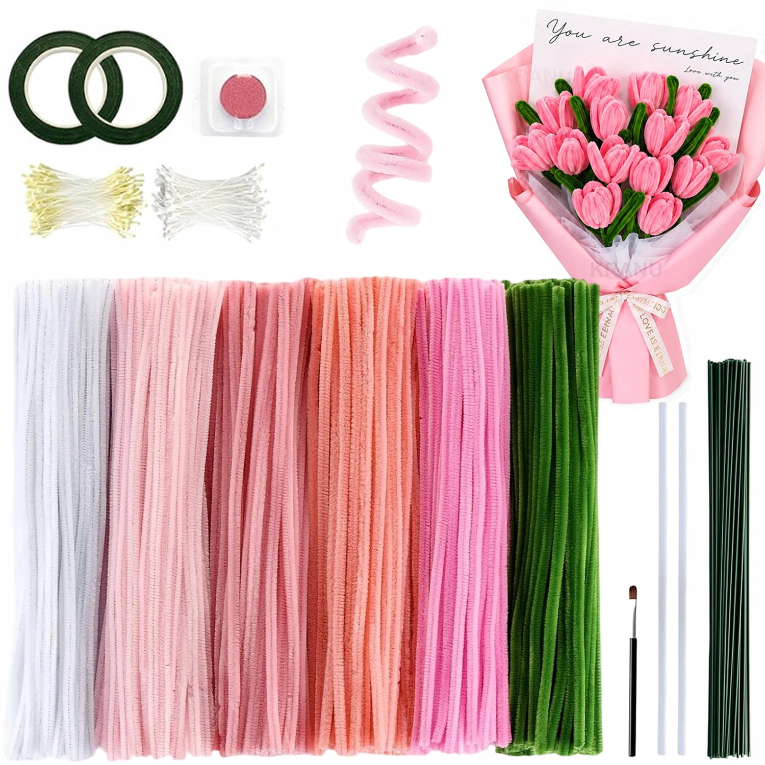 Kreativní Drátky Floristické Sada 540 Kusů. Vytěráky MIX 6 Barev