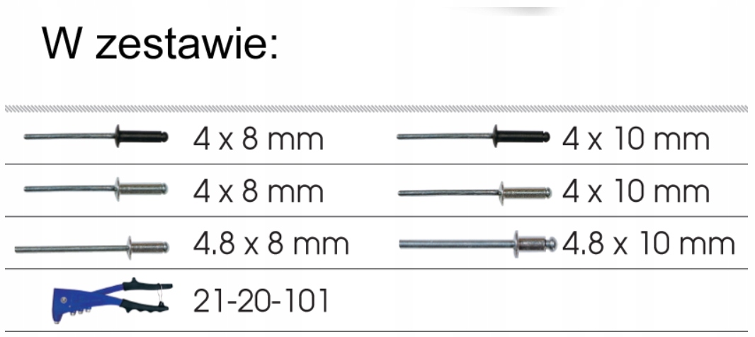 KING TONY NITOWNICA DO NITÓW STALOWYCH 2.4 - 4.8MM Zasilanie ręczne