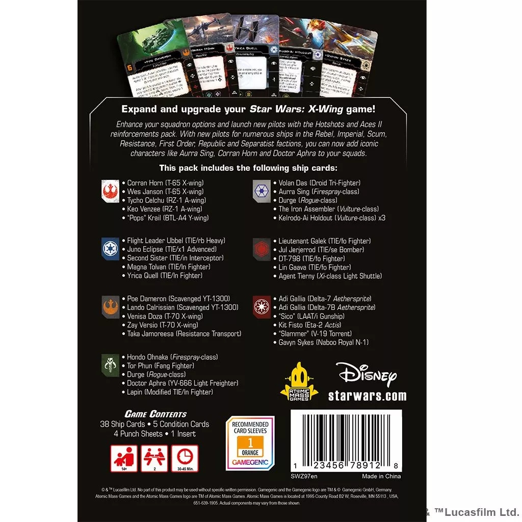 X-Wing 2nd ed.: Hotshots and Aces II Reinforcements Pack Wydawca Atomic Mass Games