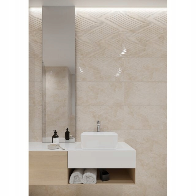 PŁYTKI ŚCIENNE NORTH STONE beż POŁYSK 30x60 Jednostka sprzedaży paczka