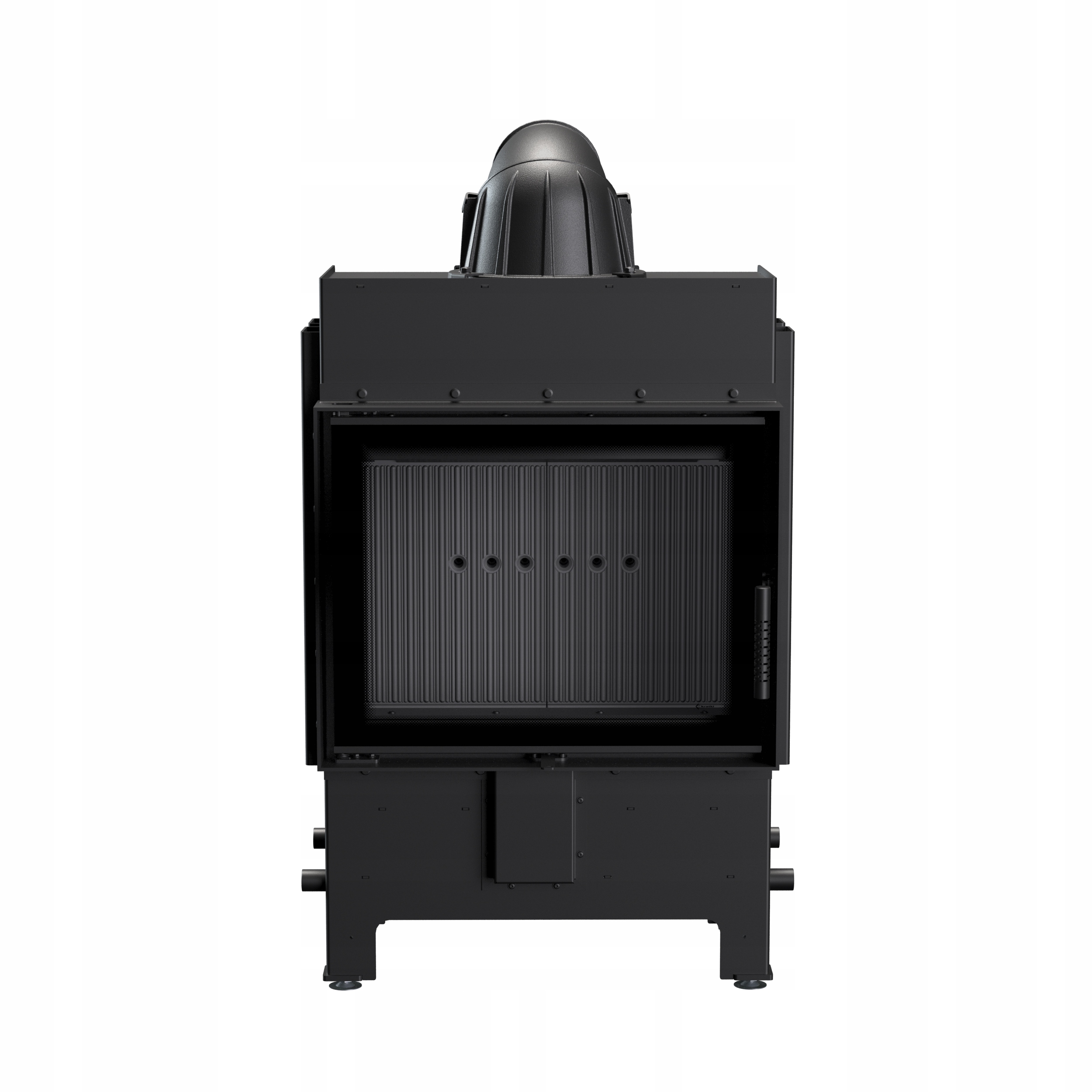 Kominek Powietrzny Kratki Lucy Slim 8kW fi160 Czarne Wyłożenie z Domykaniem