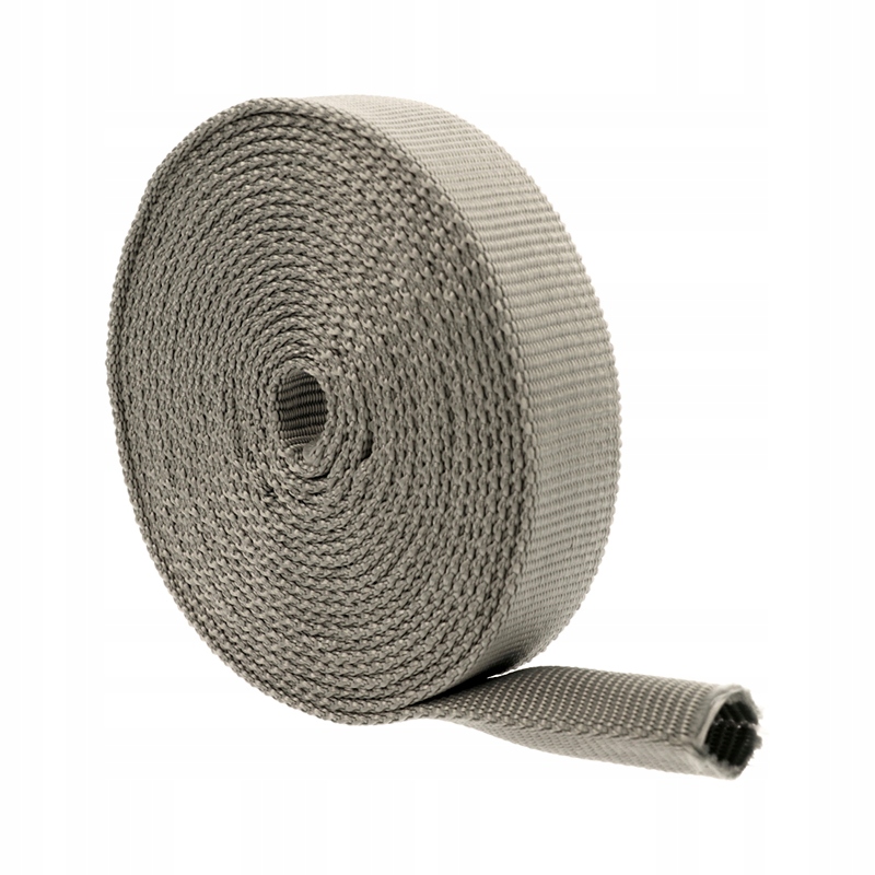 Trubková páska 25 mm 50 m Polypropylen Světlý Popel Pásky Hrubě Tkaná Tunelová