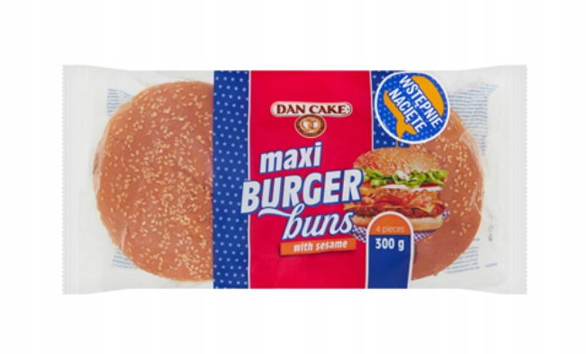 Dan Cake Pšeničné rohlíky se sezamem na hamburgery 300 g (4 x 75 g)