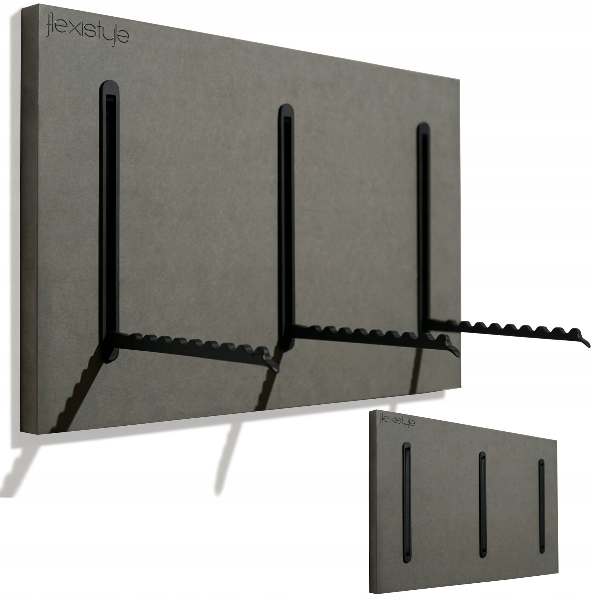 Nástěnný věšák na oblečení Šedý dřevěný 25x40 cm na bundy do předsíně