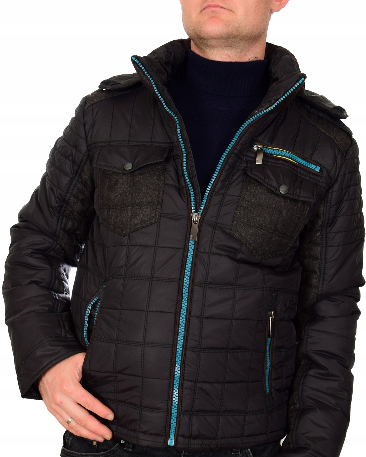 Zimní Bunda Pánská AH55180PC Zateplená Péřová M