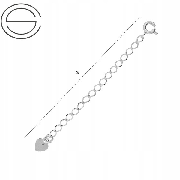 P-CL-237 Łańcuszek PRZEDŁUŻKA 5cm Srebro pr. 925