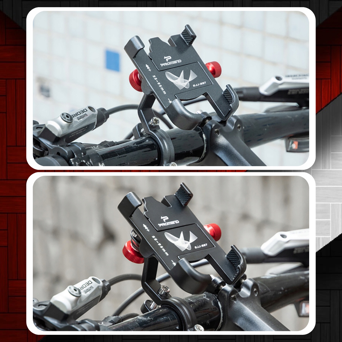 UCHWYT NA TELEFON ROWEROWY DO ROWERU MOTOCYKLU DO SMARTFONA REGULOWANY Model UCHWYT ROWEROWY NA TELEFON NA KIEROWNICĘ