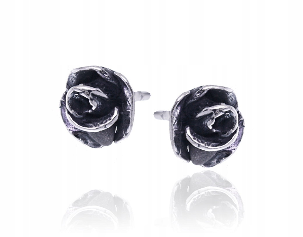 

Srebrne Kolczyki Róża Kwiat Modne 8mm Srebro 925