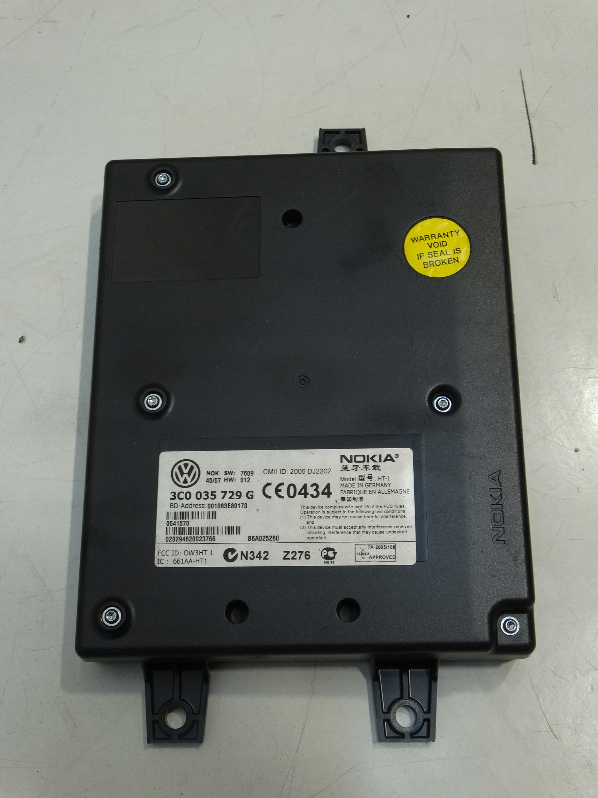 module control unit BLUETOOTH TELEFONU VW GOLF V PASSAT B6 3C0035729G