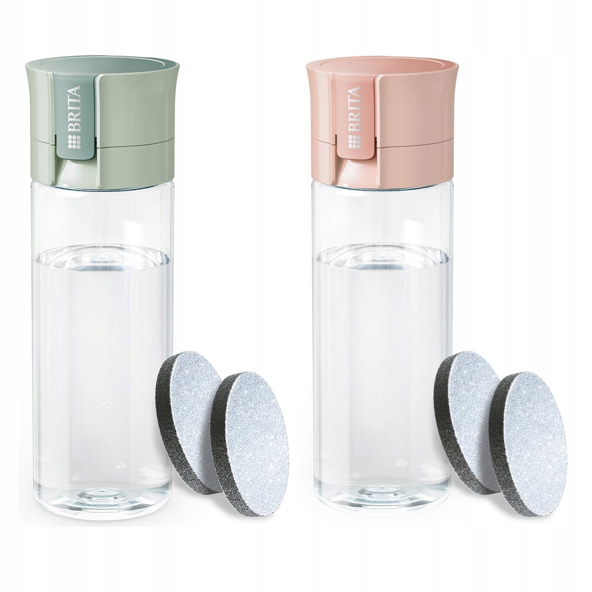 Brita butelki filtrujące Vital zielona, brzoskwinia 4 filtry MicroDisc