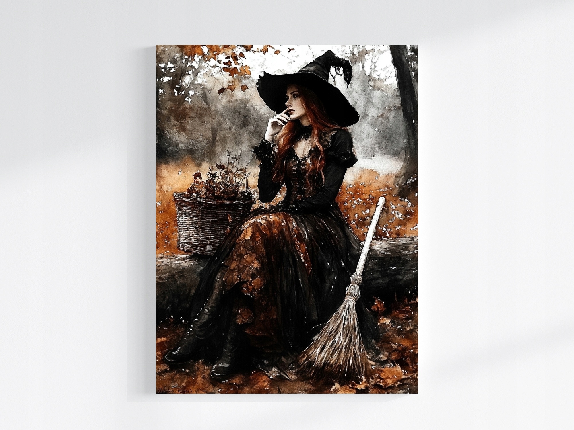 Obraz Na Plátně Canvas Portrét Čarodějnice Zahrada Podzim 60x80