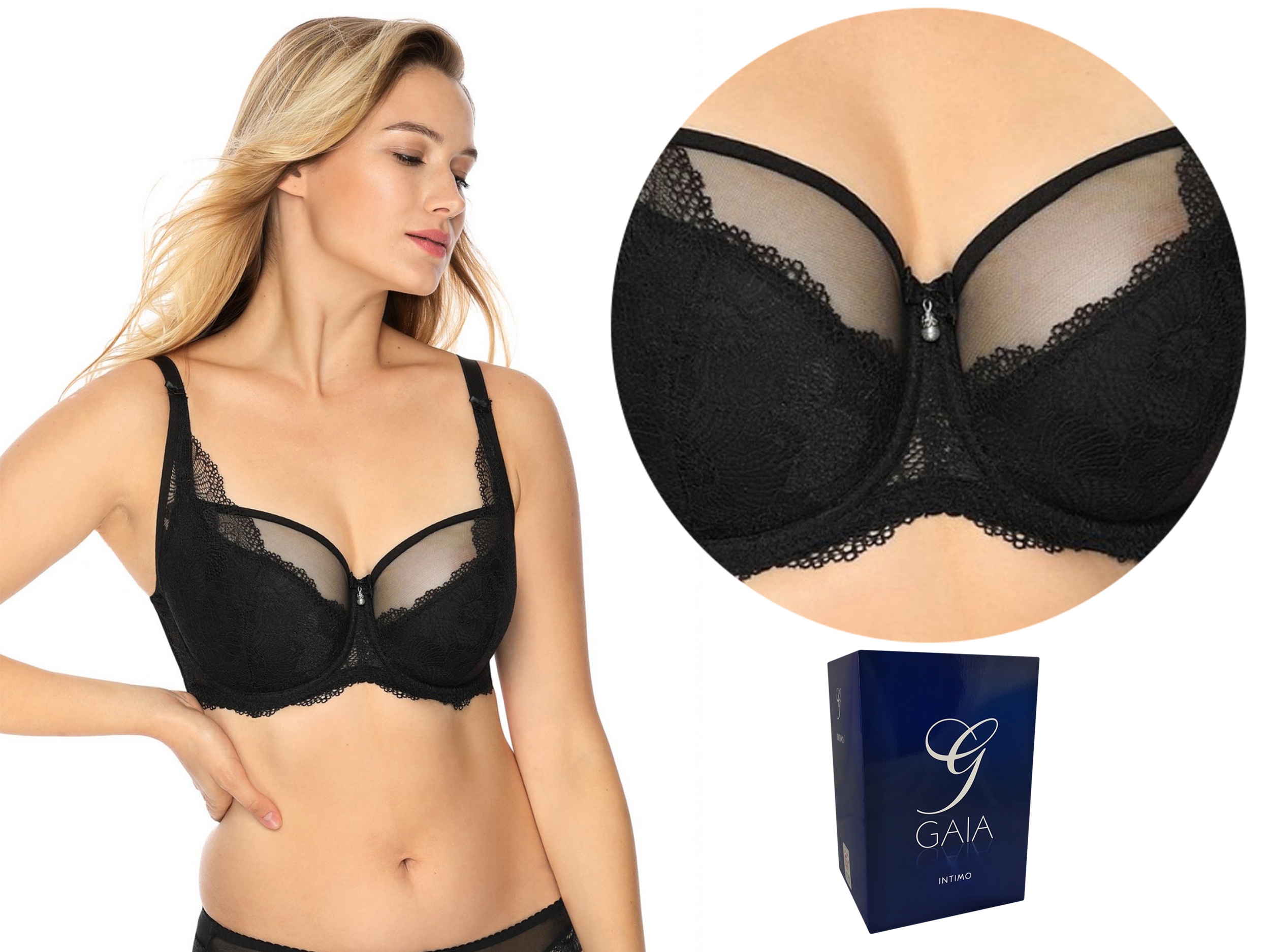 

Biustonosz semi-soft Gaia 931 Veronika Czarny, 80C