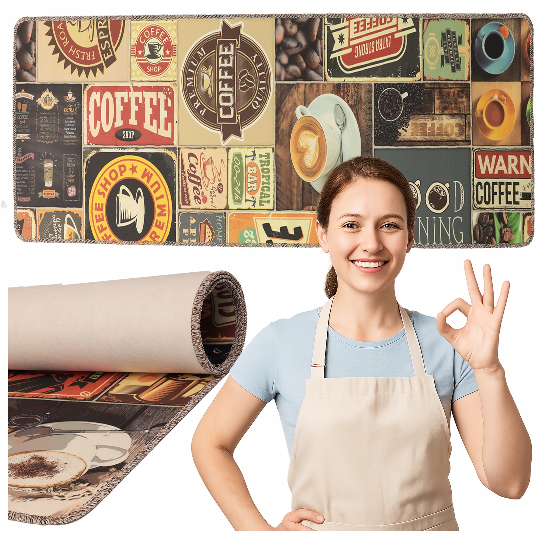 Běhoun do kuchyně Voděodolný Skvrnitý Koberec Kuchyňský Vinylový 80x200 cm