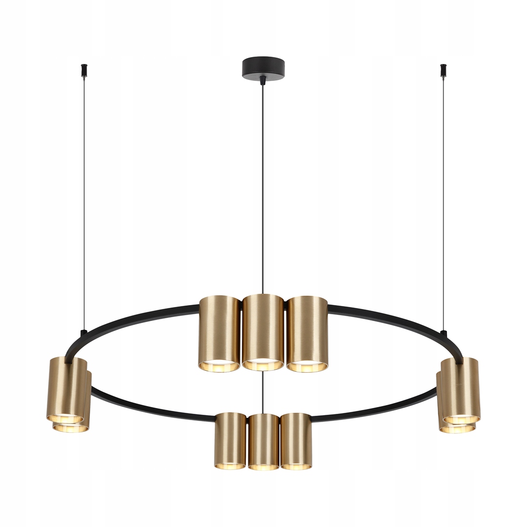 Závesná Lampa Led Genesis Čierna Zlatá 10xGU10