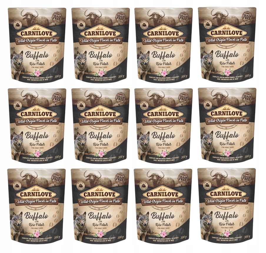 Levně Carnilove Adult Dog Grain Free buvol s růžovými lístky, sáček 12 x 300 g