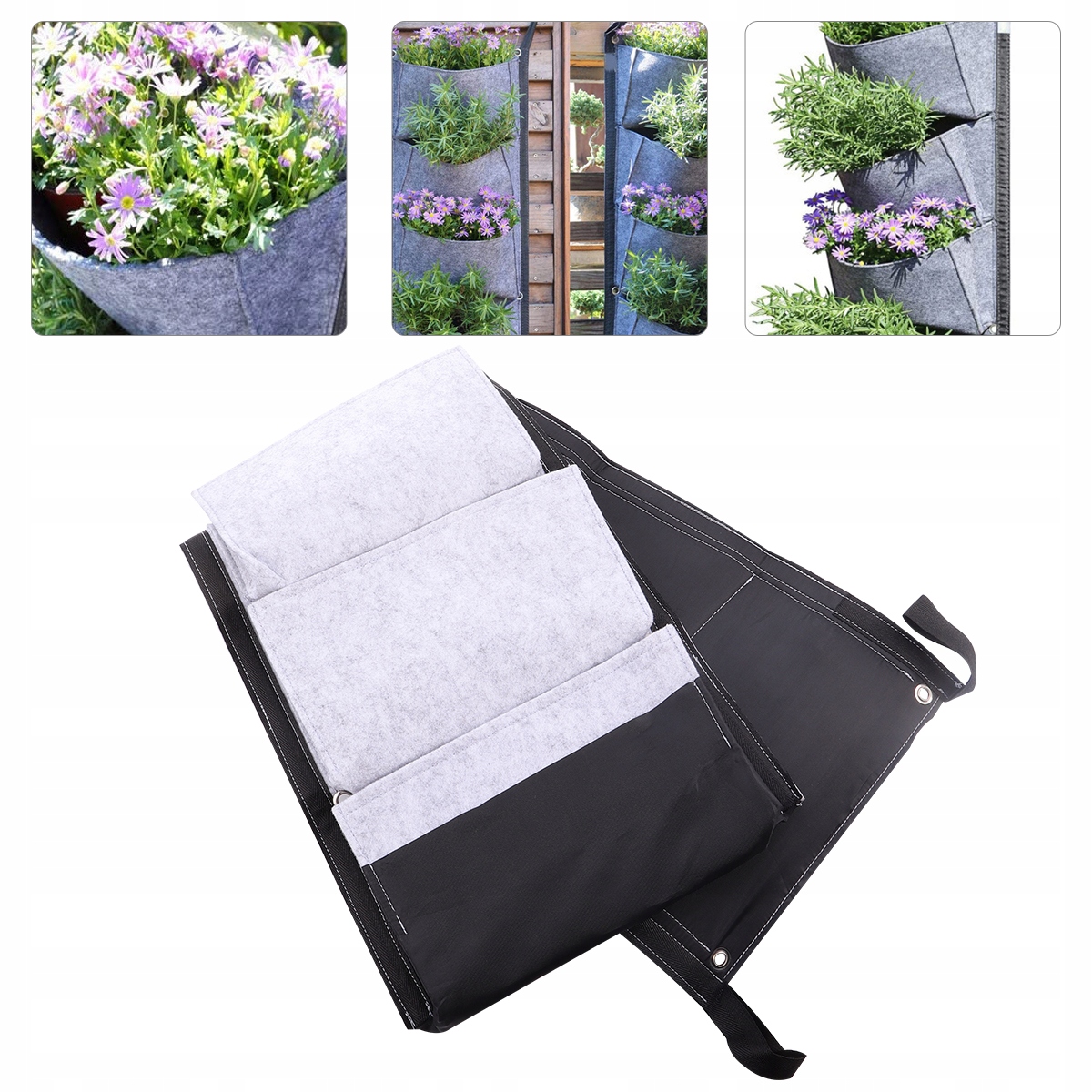 PIONOWA WISZĄCA DONICA FILCOWA TORBA DO UPRAWY KWIATÓW Wysokość produktu 10 cm