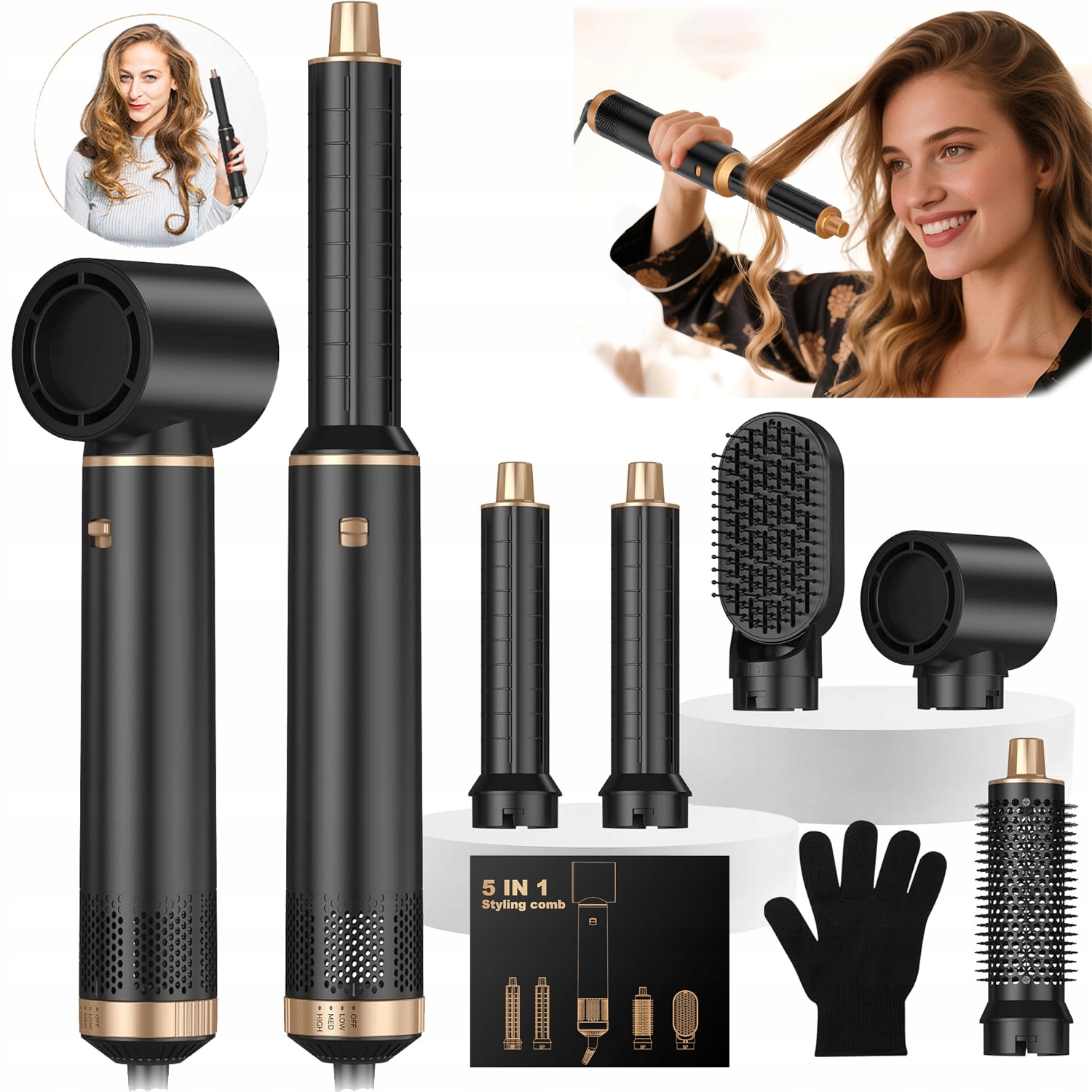 Vysoušeč Vlasů, Multifunkční Vysoušeč Vlasů Pro Styling 5V1 1000W