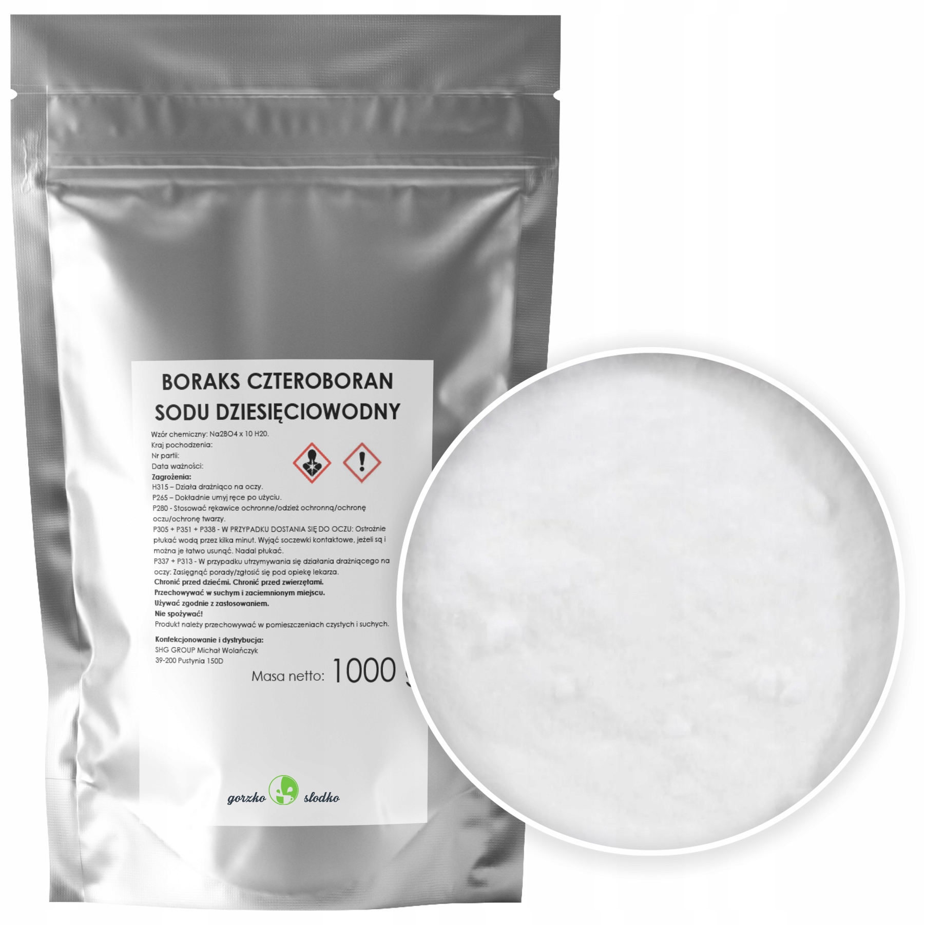 

Boraks czteroboran sodu sól sodowa 1kg