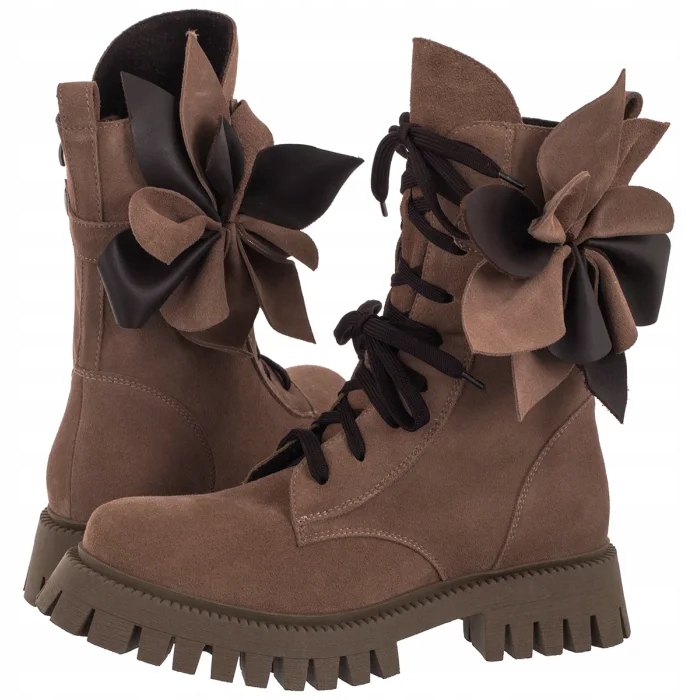 Kožené dámské Kotníkové Boty Nepeke Fazila Fango Béžová