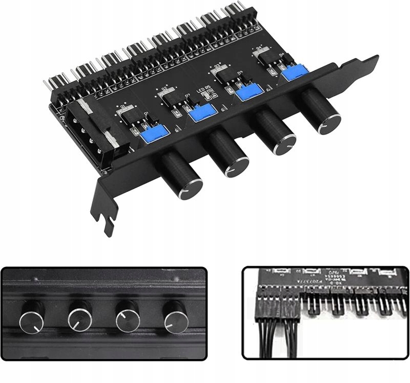 Hub Rozdzielacz Molex 8x 3 4 PIN wentylatorów PWM Rodzaj adapter