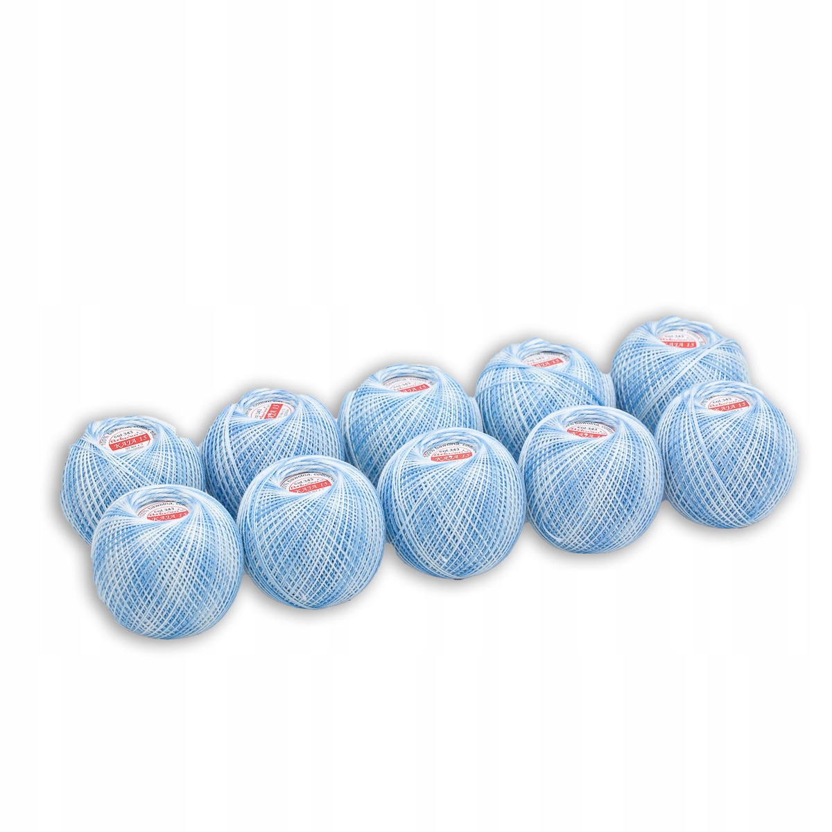 Háčkovací Příze Kája 15 azurový stínovaný k.0343 10 Ks
