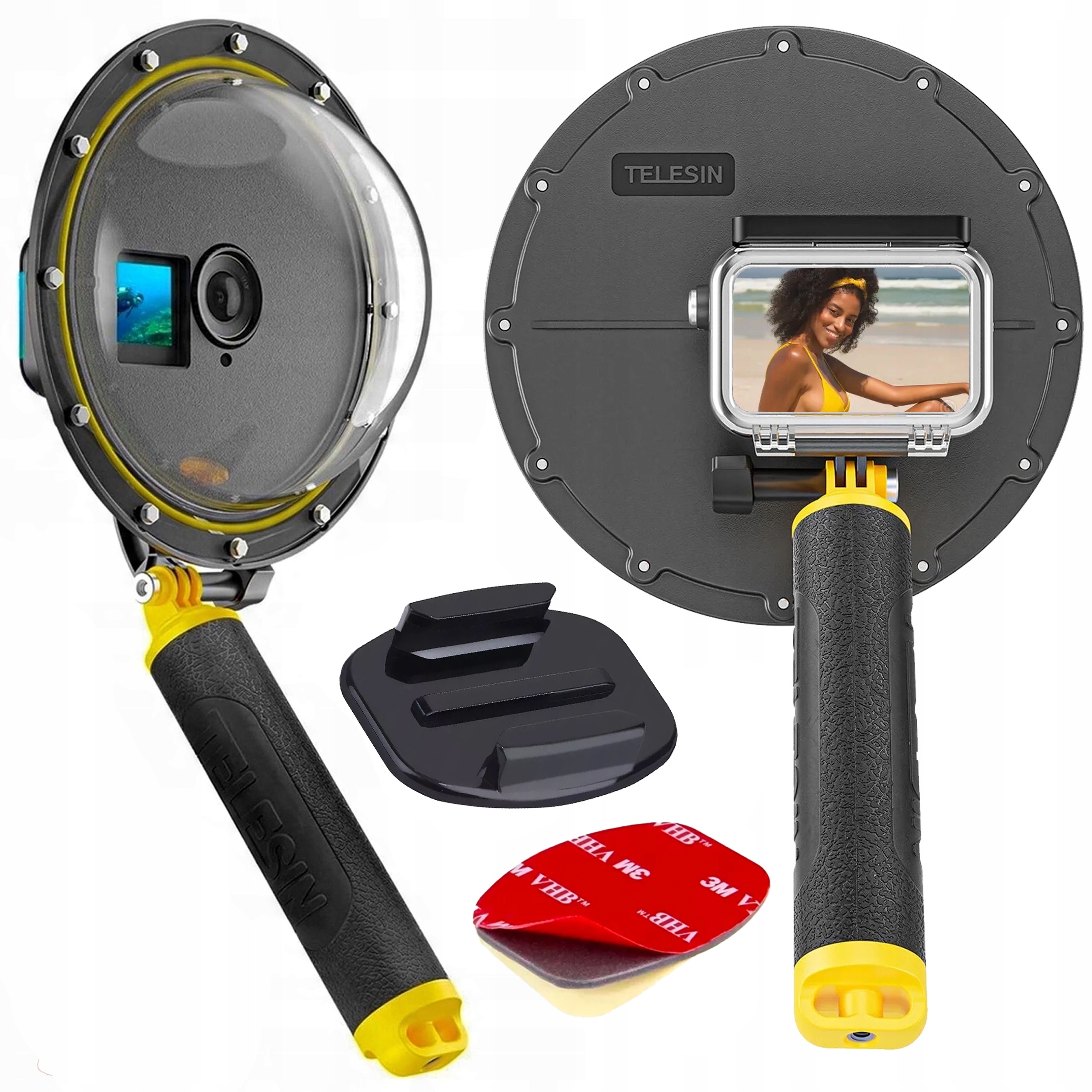 Vodotěsné Pouzdro Telesin pro Kamery Dji Action 5 4 3 Adaptéry