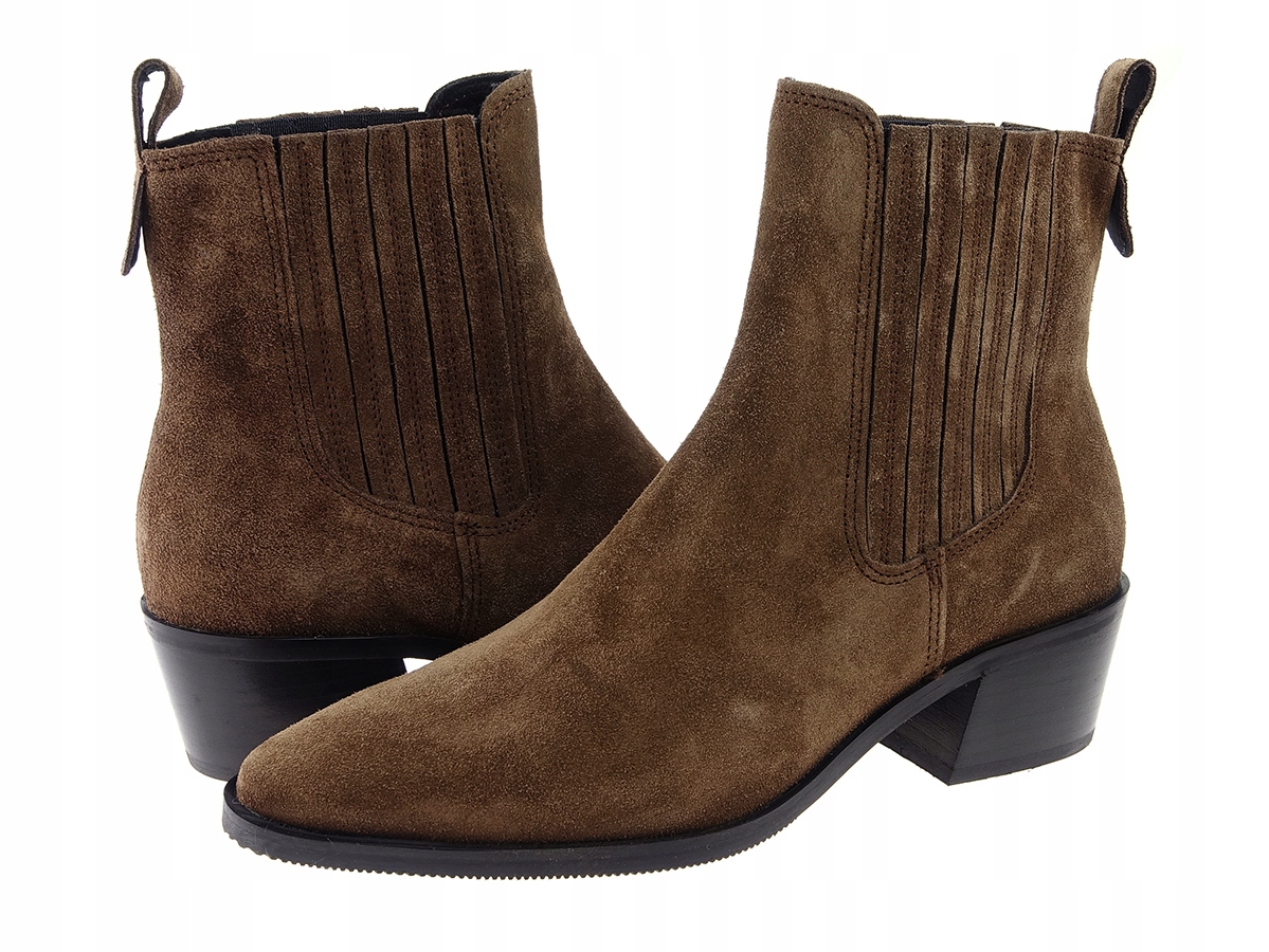 Ryłko botki kowbojki 4VY45 brąz welur, skóra 41 Marka Ryłko