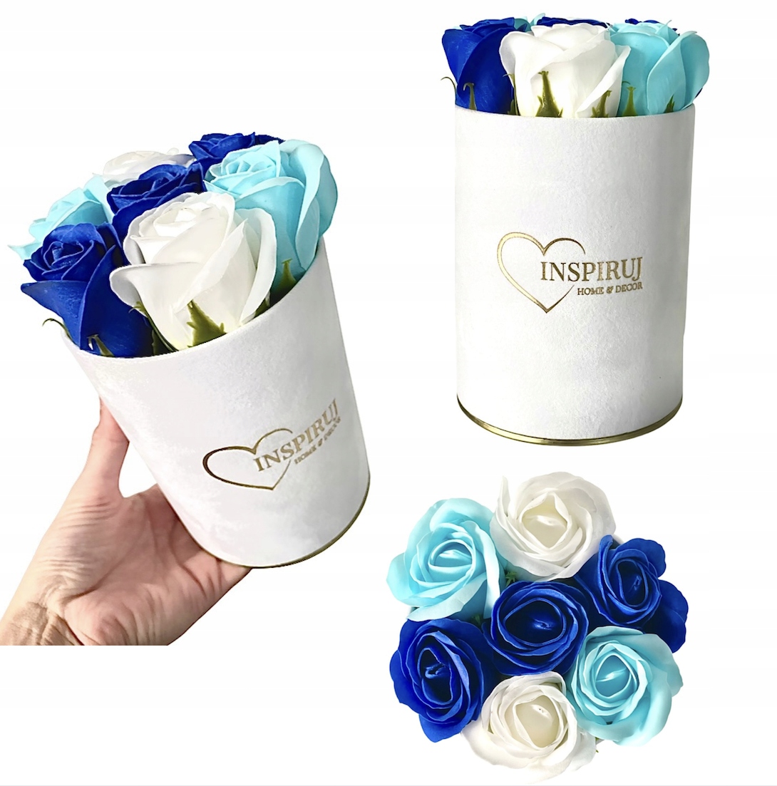 

Flowerbox kwiaty mydlane bukiet róż w pudełku