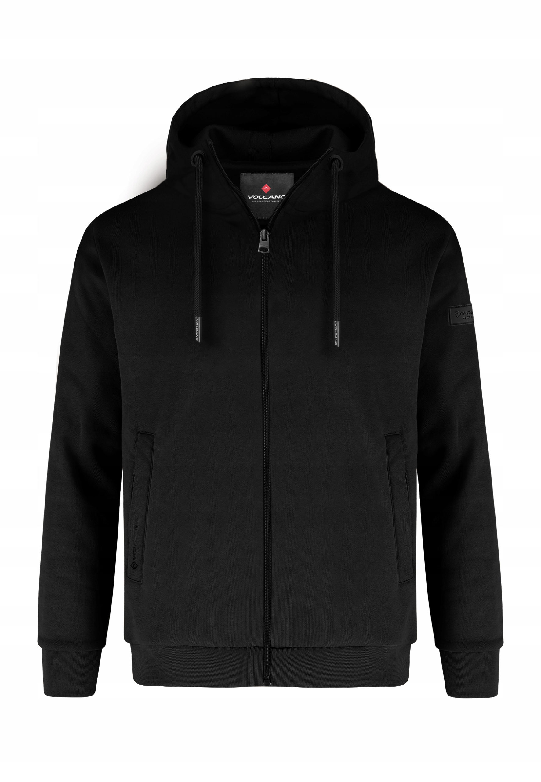 Pánská Bavlněná mikina s kapucí černá Volcano B-grov L