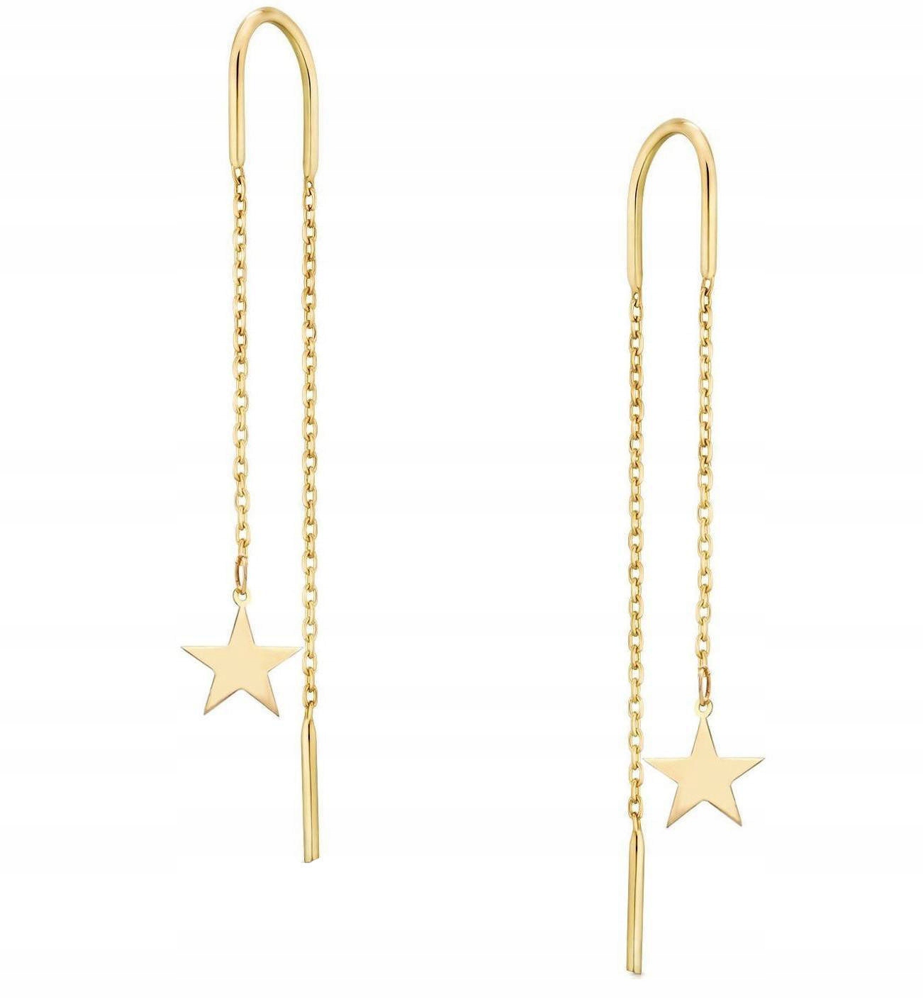 

Srebrne kolczyki przeciągane 925 modne gwiazdki