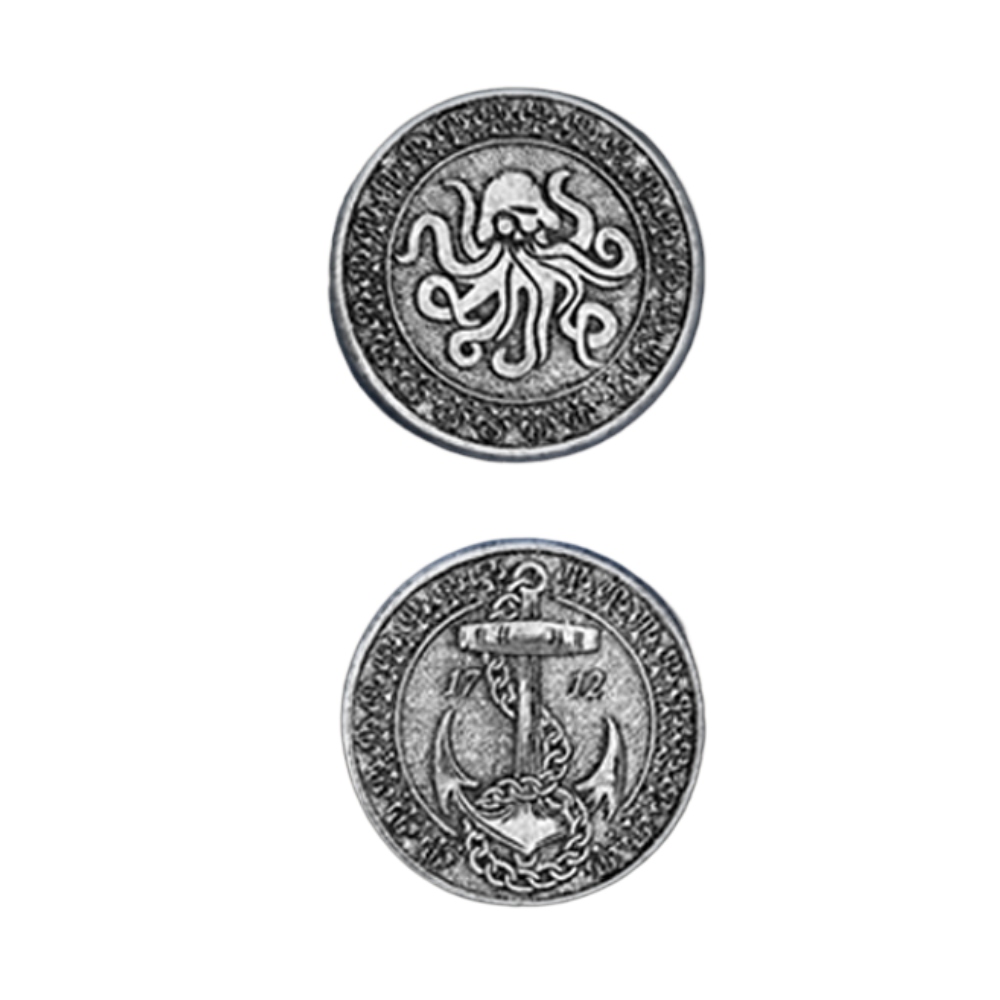 ZESTAW 12 PIRACKICH METALOWYCH MONET LARP RPG Nazwa Zestaw 12 Pirackich Metalowych Monet