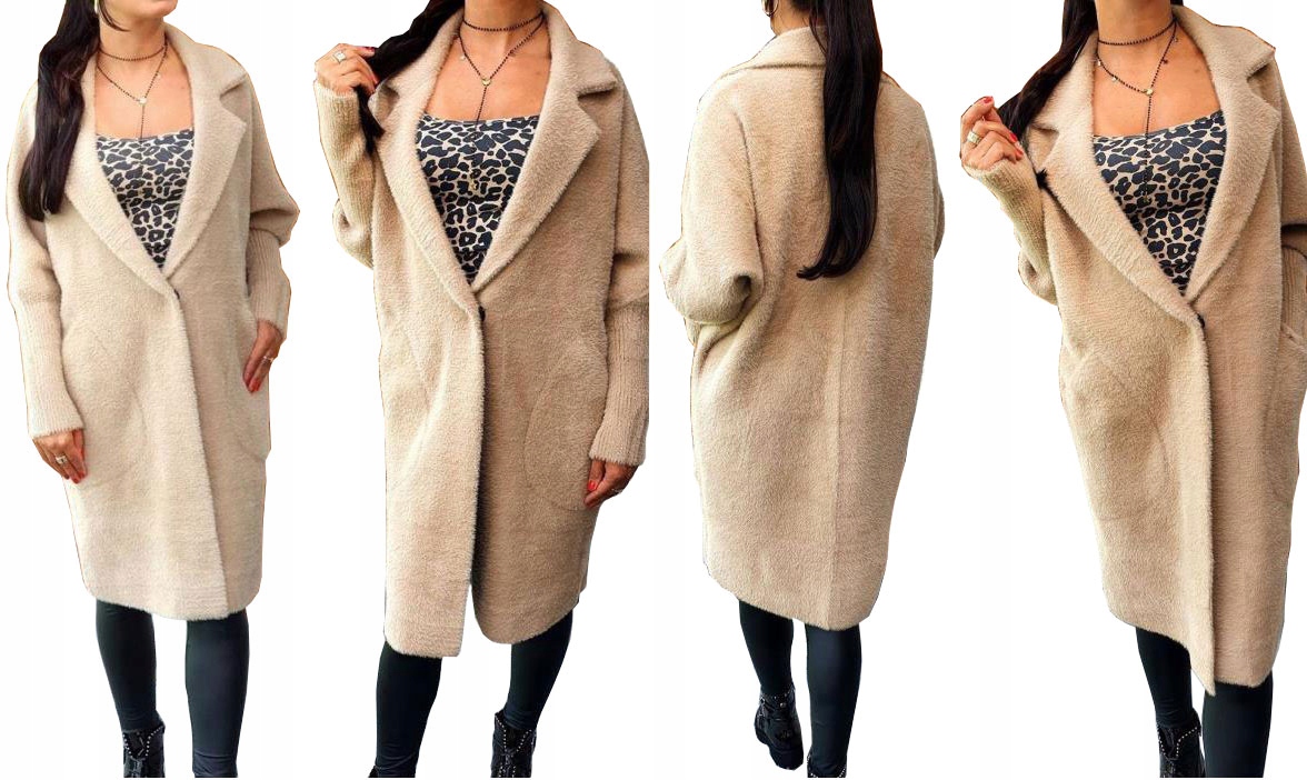 

Płaszcz Alpaka Długi Płaszczyk Wełna Kurtka XXL