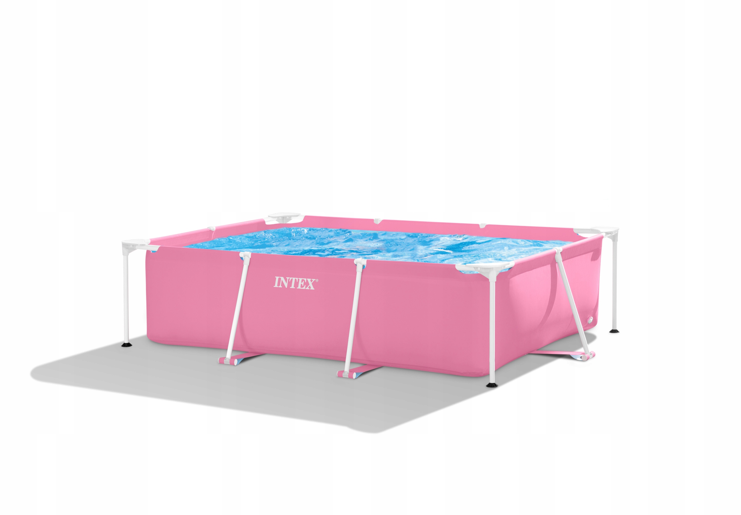 Basen stelażowy prostokątny dla dzieci różowy 220x150x60 cm Intex 28266