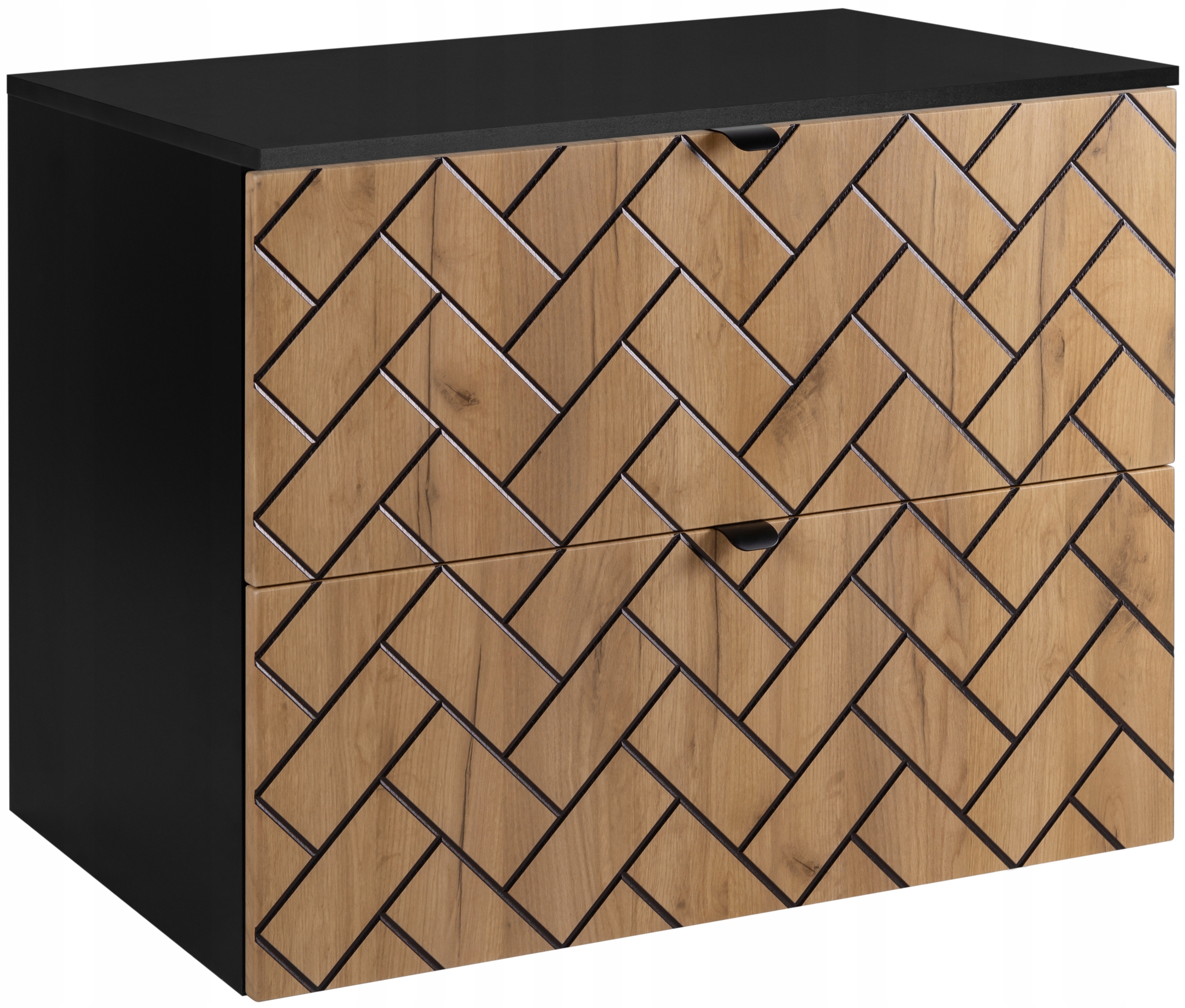 Závěsná koupelnová skříňka pod umyvadlo 80 Černá Dub Klepka Jedle Blat